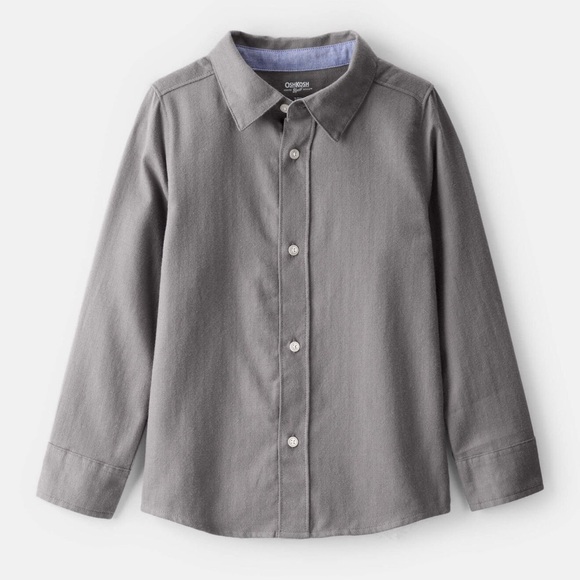 NEW OshKosh B'gosh Boys Button-Down Shirt, Charcoal Gray - Picture 1 of 4